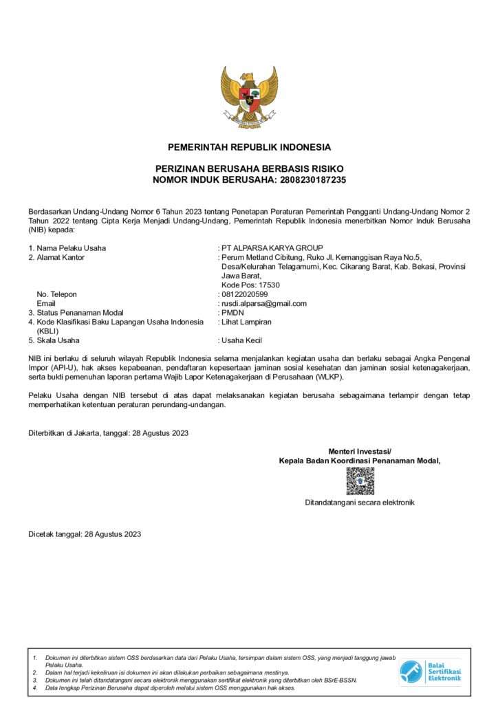 Nomor Induk Berusaha