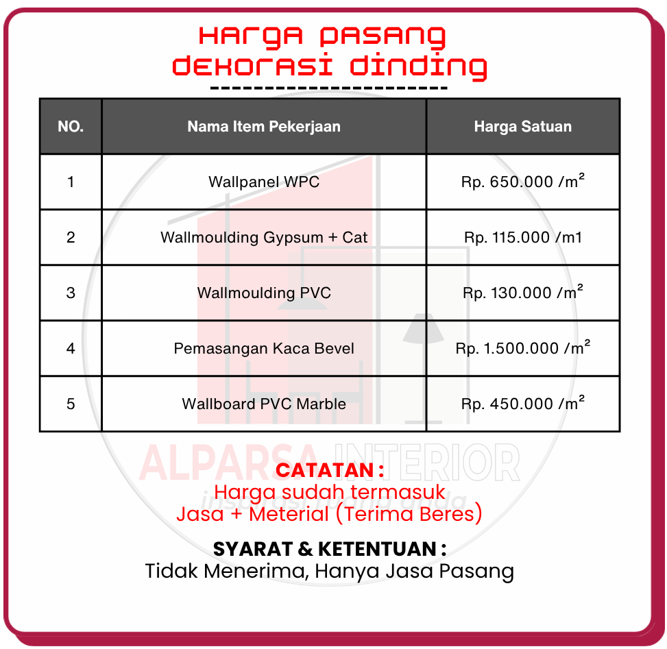Daftar Harga Pasang Wallpanel 1