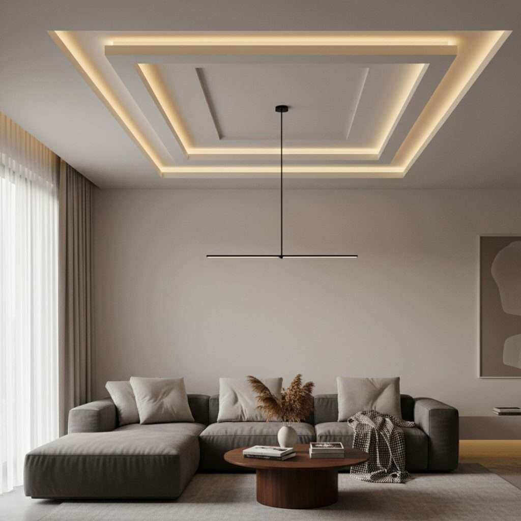 Plafon Minimalis dengan Lampu Tersembunyi